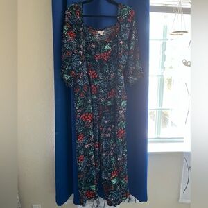 Knox Rose Jumpsuit with Black and Multicolor Pattern